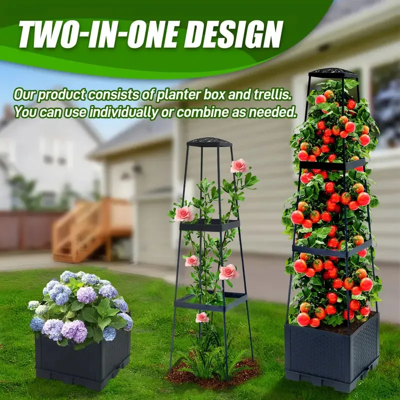 Hydroponic Tower - Torre para tomates con caja de