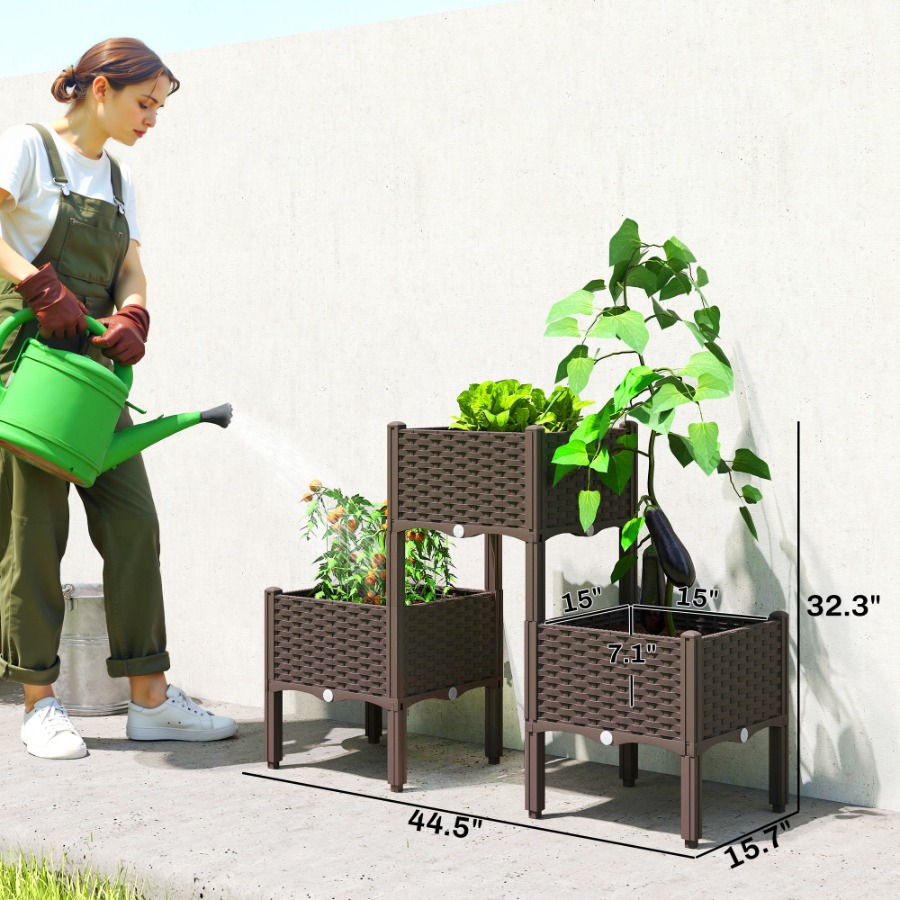 Jardinera elevada de plástico  - Self Watering Planter reseña y precio