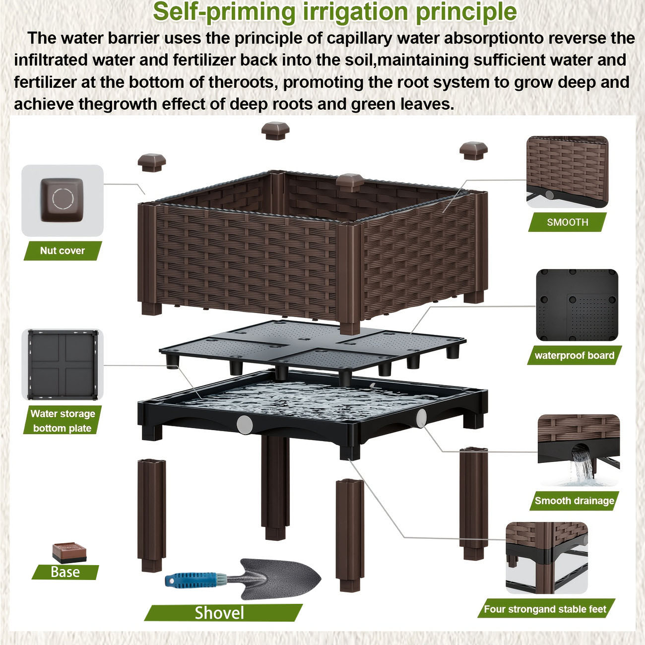 Jardinera Elevada para Jardín, - Self Watering Planter reseña y precio