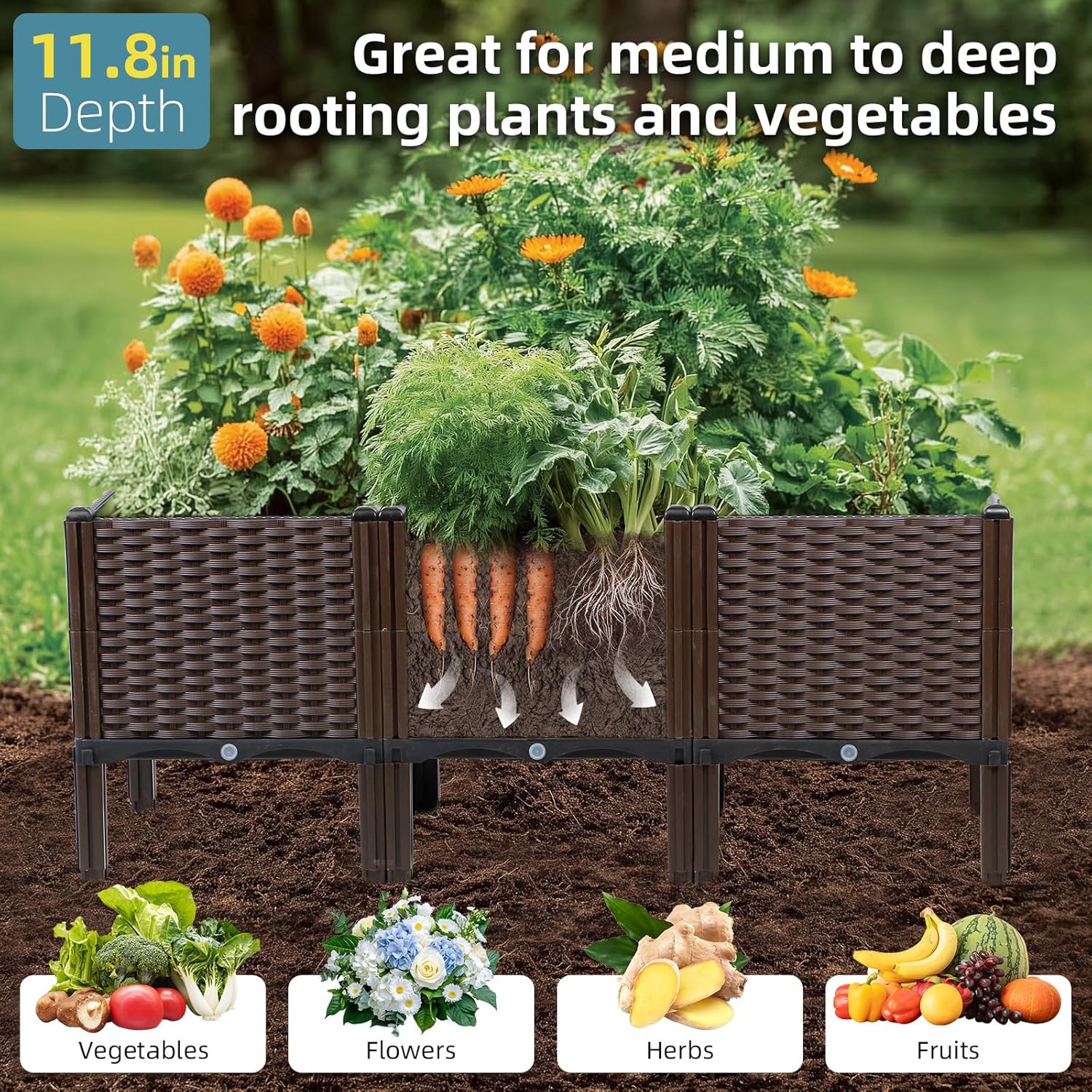 Jardinera de Ratán para Exteri - Self Watering Planter reseña y precio
