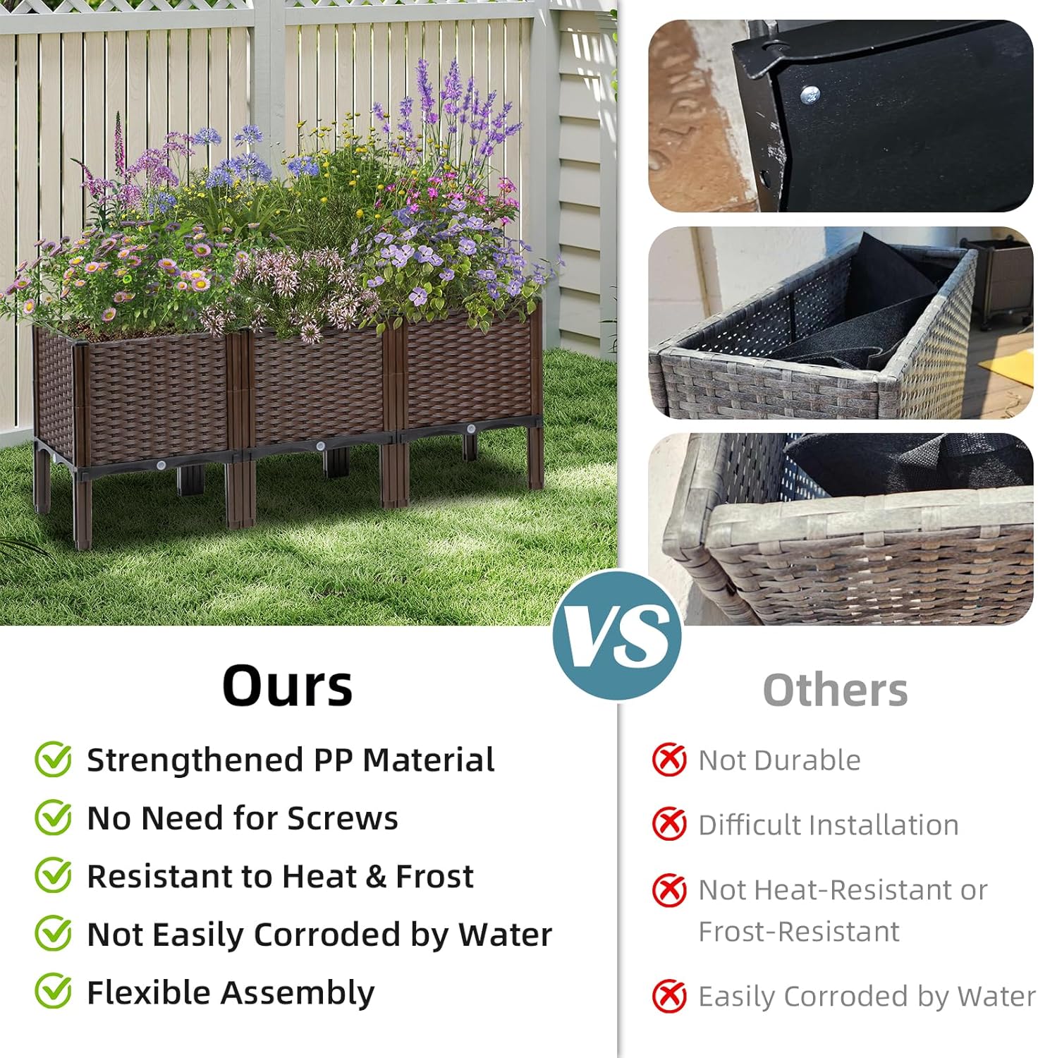 Jardinera de Ratán para Exteri - Self Watering Planter reseña y precio